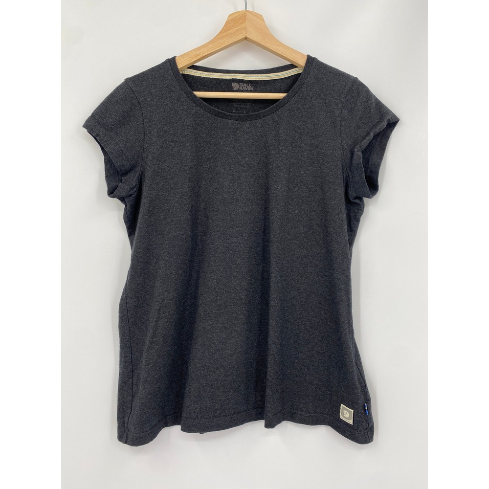 Fjallraven Greenland T-Shirt Women L Dark Grey Short Sleeve Cotton Tee